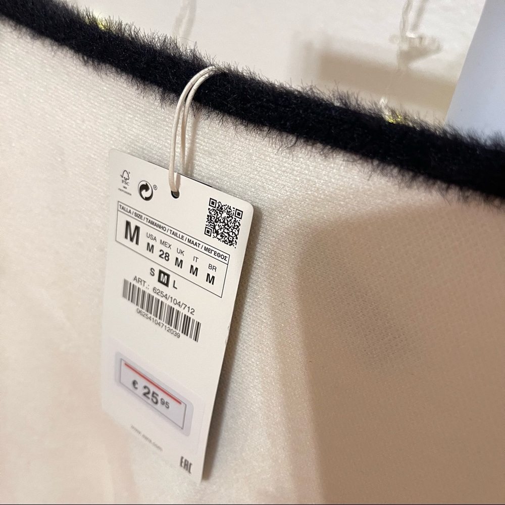 NWT ZARA high-waisted Mini Skirt knite milky color - Picture 4 of 7